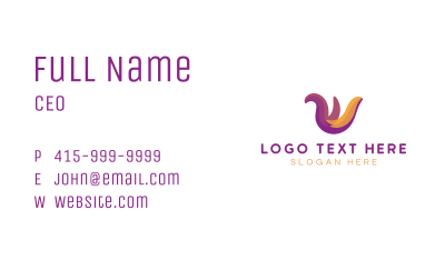 Colorful Letter W Business Business Card Image Preview