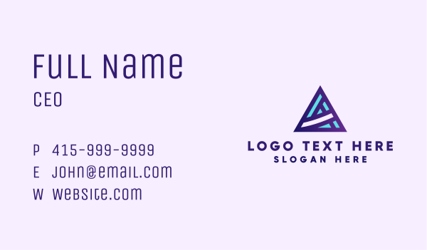Geometric Triangle Letter A Business Card Design Image Preview
