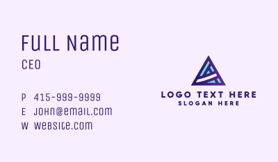 Geometric Triangle Letter A Business Card Image Preview