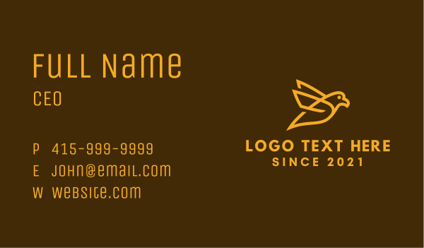 Golden Canary Outline Business Card Design Image Preview