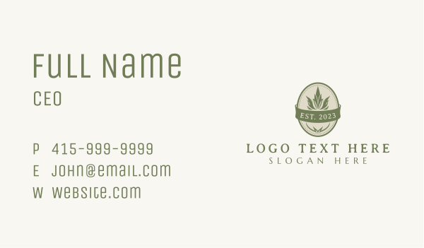Organic Weed Badge Business Card Design Image Preview