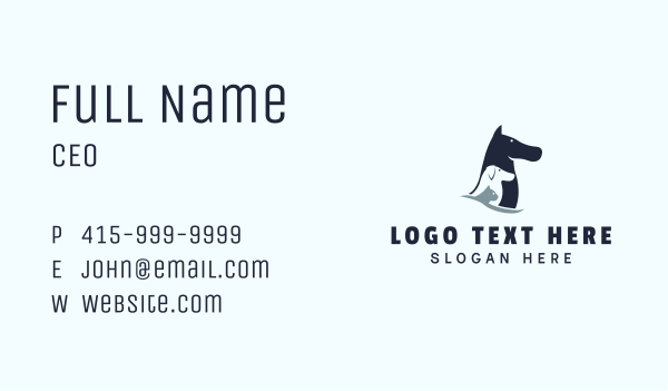Horse Cat Dog Veterinary Business Card Design Image Preview