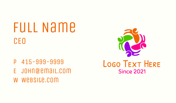 Multicolor Happy People Business Card Design Image Preview