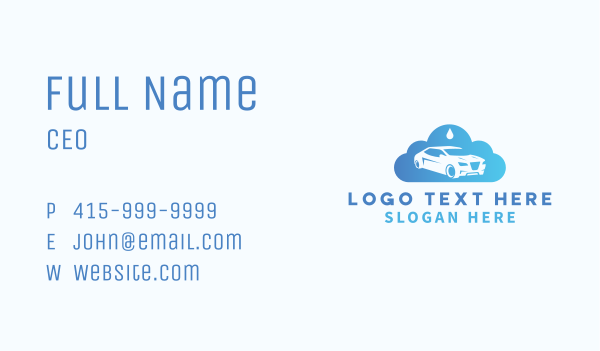 Car Cloud Droplet  Business Card Design Image Preview