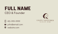 Classic Cursive Letter Q Business Card Image Preview