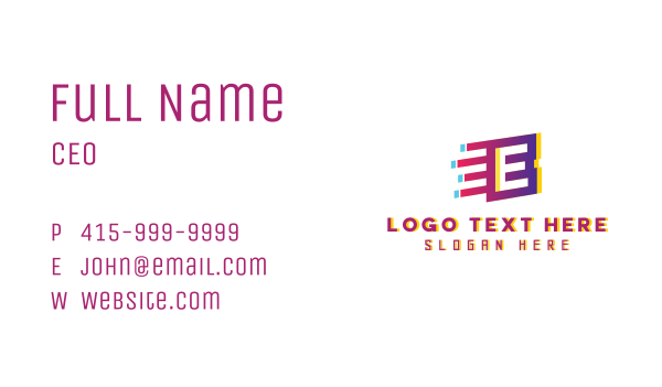 Speedy Letter E Motion Business Card Design Image Preview