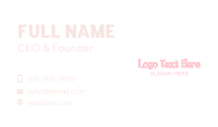 Pastel Pink Wordmark Business Card Design