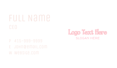 Pastel Pink Wordmark Business Card Image Preview