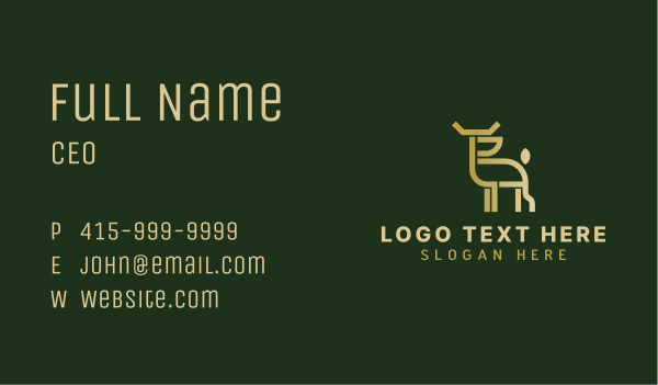 Luxury Deer Outline  Business Card Design Image Preview