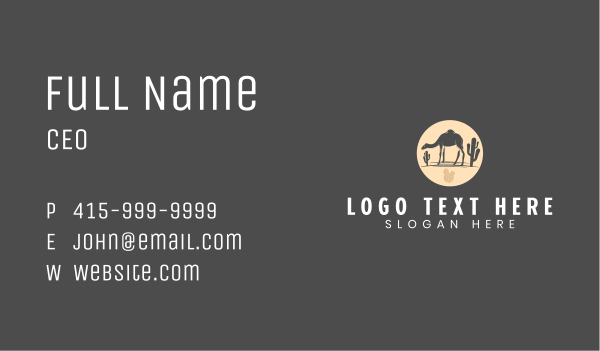 Desert Camel Animal Business Card Design Image Preview