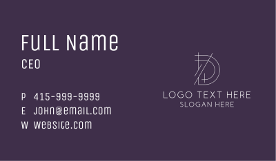 Modern Lines Letter D Business Card Image Preview
