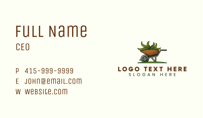 Garden Landscaping Wheelbarrow Business Card Image Preview