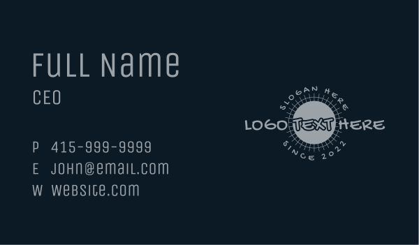 Gray Circle Company Business Card Design Image Preview