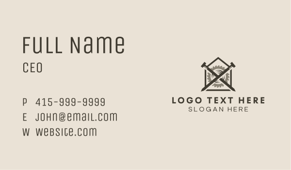 Cross Nail Saw Blade House Business Card Design Image Preview