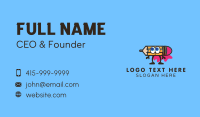 Cute Pencil Superhero Business Card Preview