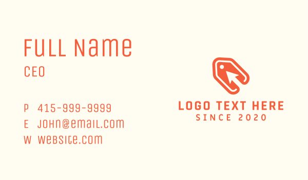 Orange Arrow Price Tag Business Card Design Image Preview