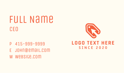 Orange Arrow Price Tag Business Card Image Preview
