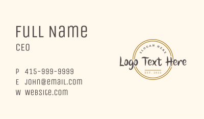 Hipster Cafe Wordmark Business Card Image Preview