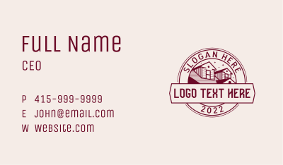 Red Home Roof Repair Business Card