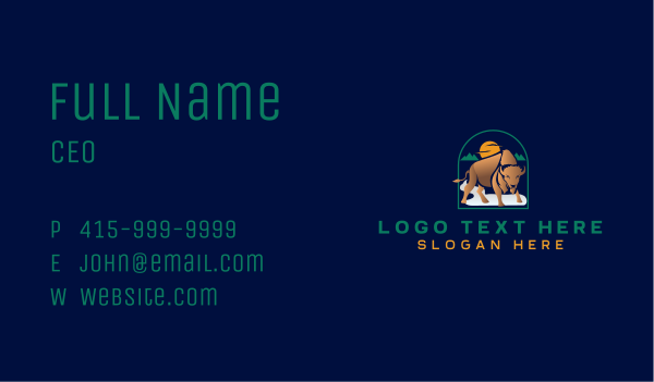 Wild Buffalo Bison Business Card Design Image Preview