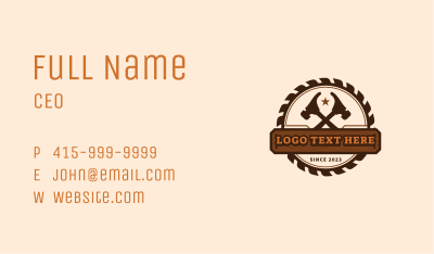 Hammer Saw Woodwork Business Card Image Preview