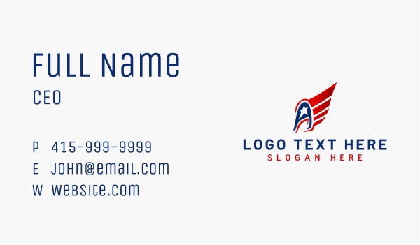 Patriotic Wing Flag Business Card Design Image Preview