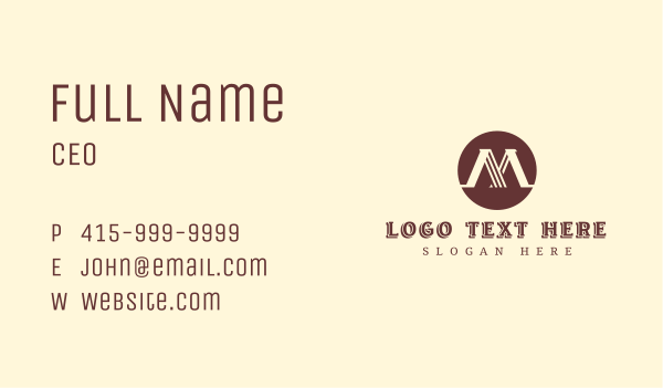 Modern Geometric Letter M Business Card Design Image Preview