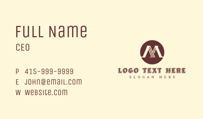 Modern Geometric Letter M Business Card Image Preview