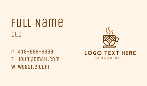 Brown Cafe Cup Business Card Design Image Preview