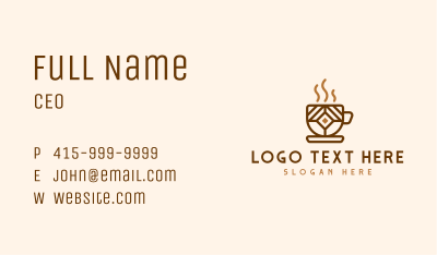 Brown Cafe Cup Business Card