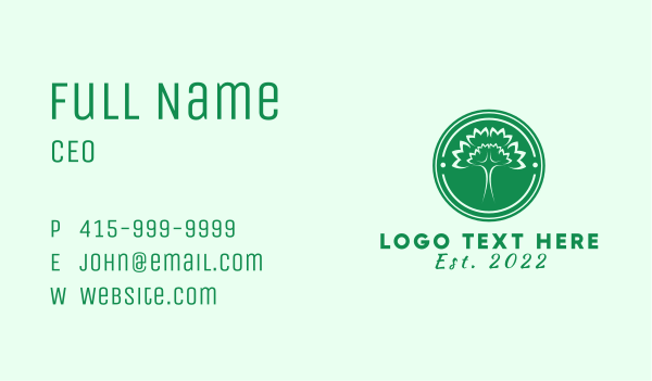 Wellness Forest Tree  Business Card Design Image Preview