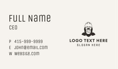 Construction Worker Gorilla Business Card Image Preview