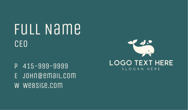 Whale Bird Animal Business Card Design Image Preview