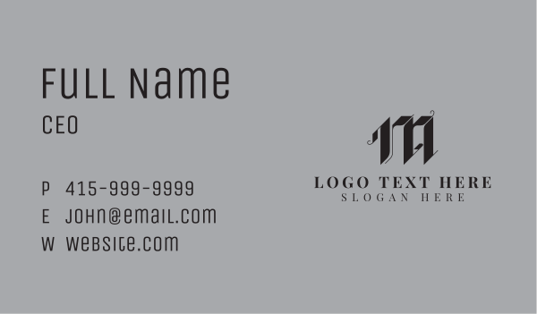 Gothic Letter M Business Card Design Image Preview