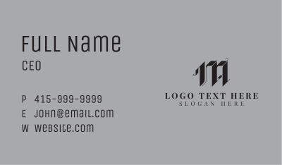 Gothic Letter M Business Card Image Preview