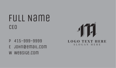 Gothic Letter M Business Card