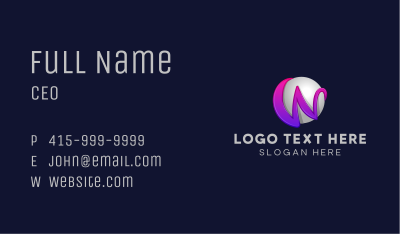 Tech Business Letter W Business Card Image Preview