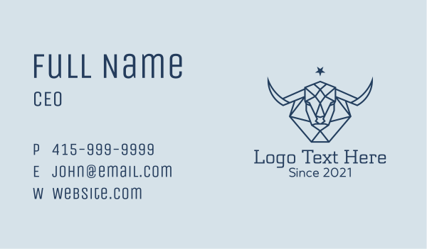 Star Taurus Outline Business Card Design Image Preview