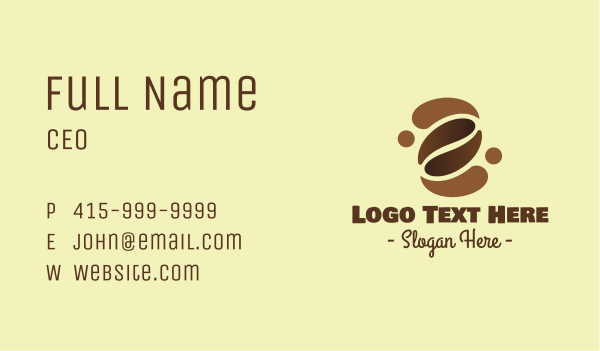 Brown Coffee Bean Business Card Design Image Preview