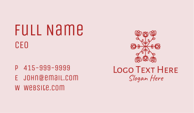 Red Rose Pattern Business Card Image Preview