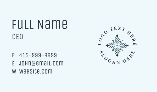 Holiday Snowflake Cross Business Card Design Image Preview