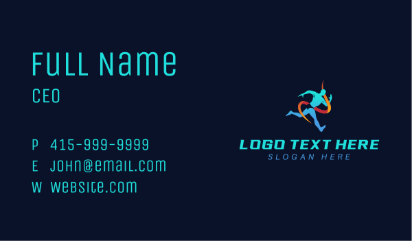 Running Athlete Exercise Business Card Design Image Preview