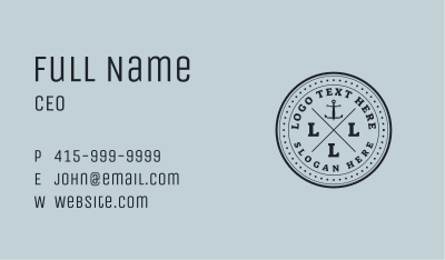 Nautical Sea Anchor Business Card Image Preview