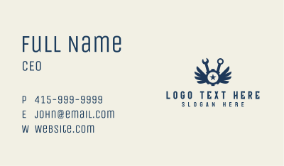 Wrench Wings Industrial Mechanic  Business Card Image Preview