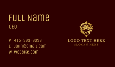Golden Luxury Lion Business Card