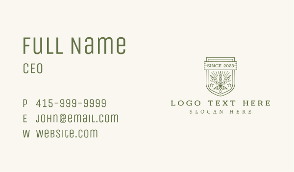 Vintage Marijuana Extract Business Card Design Image Preview