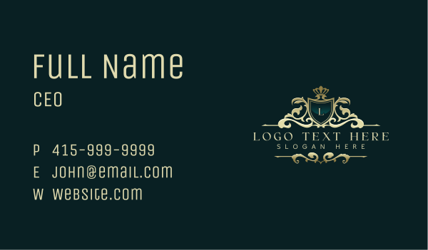 Shield Royalty Ornament Business Card Design Image Preview