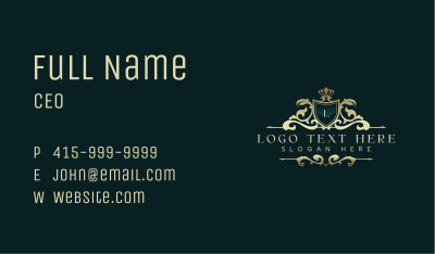 Shield Royalty Ornament Business Card Image Preview