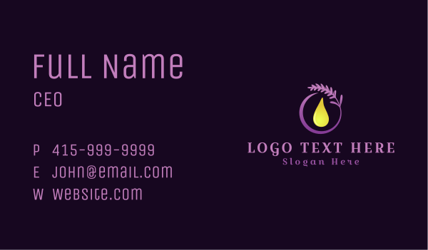 Lavender Oil Extract Business Card Design Image Preview