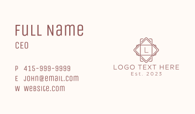 Interior Design Letter Business Card Image Preview